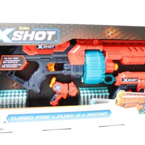 Zestaw miotaczy strzałek ZURU X-SHOT EXCEL COMBO PACK - TURBO FIRE + FURY 4 + MICRO pakiet wyrzutni 48 strzałek (36345)