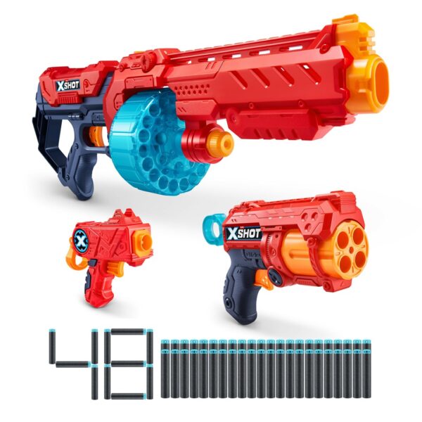 Zestaw miotaczy strzałek ZURU X-SHOT EXCEL COMBO PACK - TURBO FIRE + FURY 4 + MICRO pakiet wyrzutni 48 strzałek (36345)